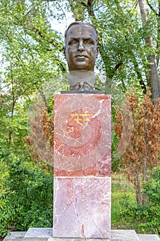 Memorial i radislav.Tomb of Faik Konica, who contributed to Albania's struggle for independence from the Ottomans