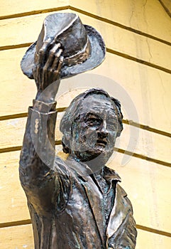 Memorial plaque, bust of famous Ukrainian theater and cinema actor Bogdan Stupka in Kyiv