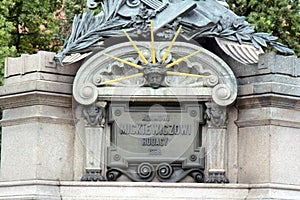 memorial sign to Adam Mickiewicz