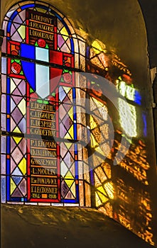 Memorial Stained Glass Saint Laurent Church Normandy France