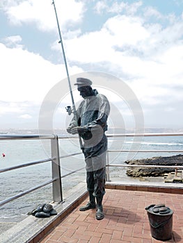 Memorial statue deceased fishermen Las Palmas Grand Canary Gran