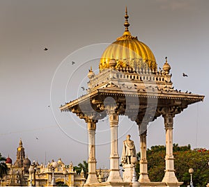 A memorial and statue of Maharaja Chamarajendra Wodeyar, Mysore, Karnataka, India. photo