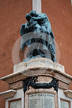 Memorial statue in Marostica, Italy photo