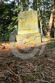 Memorial stone at the former church of the city of Rauschen