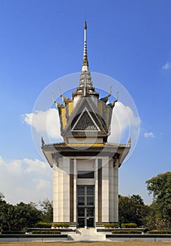 The memorial stupa of the Choeung Ek Killing Fields, Cambodia