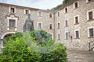 Memorial to bishop Pere-Joan Campins in de lluc Monastery photo