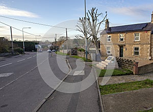 Memorial to Eddie Cochrane in Chippenham alongside road