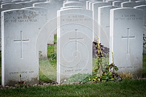 Memorial to those killed in World War One in Belgium