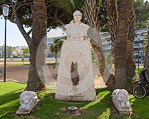 Memorial to King Albert 1ER in the square that bears his name in Antibes, France.