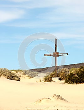 Memorial to a loved one lost along the Sea of Cortez, El Golfo de Santa Clara, Sonora, Mexico