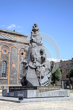 Memorial to the victims of the Spitak earthquake in 1988 near Church of the Holy Saviour. Gyumri