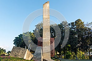 Memorial of train packed with government soldiers captured by Ch