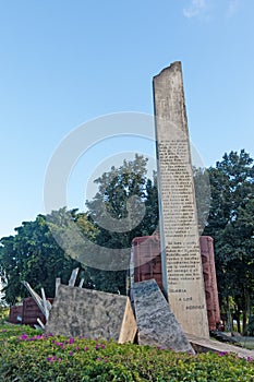 Memorial of train packed with government soldiers captured by Che Guevara`s forces during the revolution of Cuba