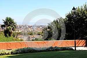 Memorial wall upon Janiculum Hill in Rome, Italy