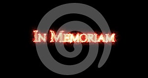 In Memoriam written with fire