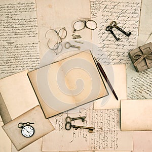 Memories book, vintage accessories, old letters and documents