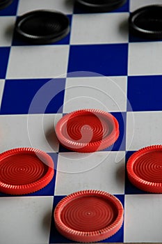 Memories of childhood with a checkers game board