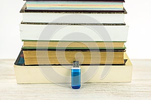 Memorization of knowledge: books and organizer are on the table