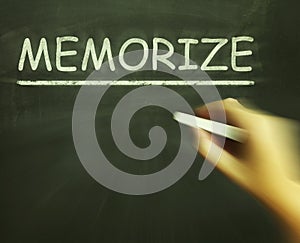 Memorize Chalk Shows Learn Information By Heart photo