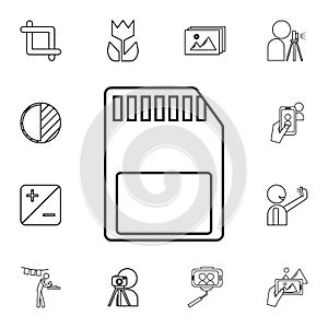 memory card icon. Detailed set of photo camera icons. Premium quality graphic design icon. One of the collection icons for website