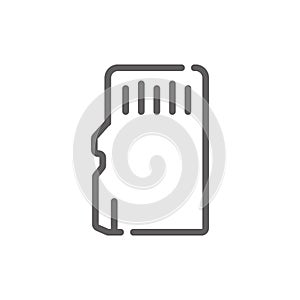 Memory card icon. Outline illustration of memory card vector icon for web. Web symbol for websites and mobile app. Trendy design.