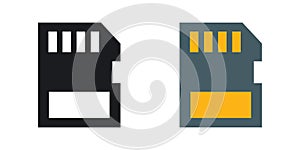 Memory card icon vector