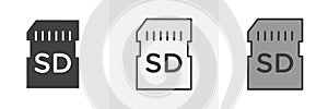 Memory card icon vector