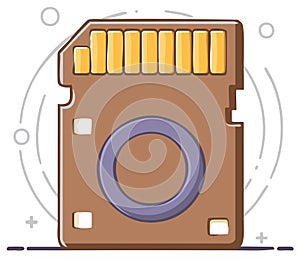 Memory card illustration, digital storage technology vector design