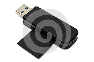Memory card inserted into a USB card reader