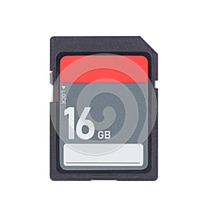 Memory card isolated on white background - 16 Gigabyte