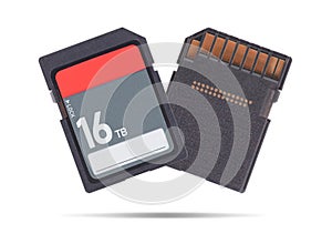 Memory card isolated on white background - 16 Terabyte