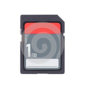 Memory card isolated on white background - 1 Terabyte
