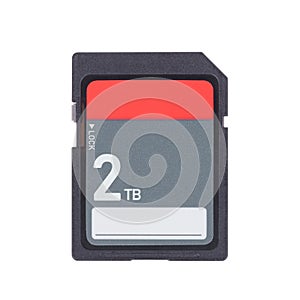 Memory card isolated on white background - 2 Terabyte