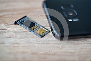 Memory card micro sd and micro sim card tray