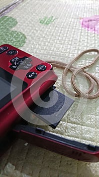 Memory Card at Old Digital Pocket Camera