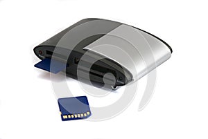 Memory card rider with inserted card