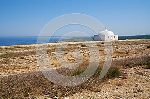 Memory Chapel of Nossa Senhora do Cabo Church near cape Espichel, Portugal