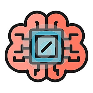 Memory chip icon vector flat