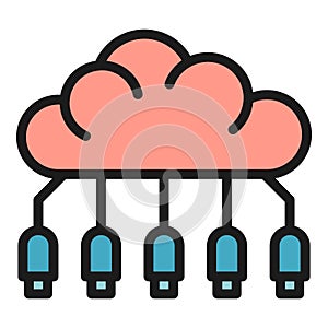 Memory cloud icon vector flat