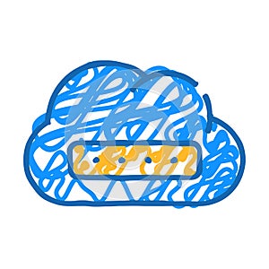 memory cloud storage icon doodle illustration