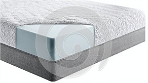 Memory foam mattress with cutaway view showing layers and textured surface