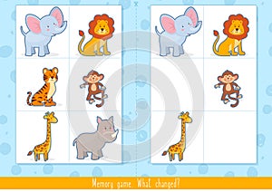 Memory Game for Kids. Find difference. Educational children game