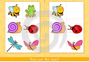 Memory Game for Kids. Find difference. Educational children game