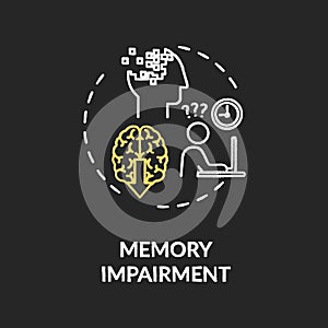 Memory impairment chalk RGB color concept icon