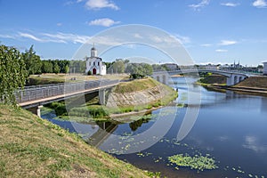 Memory Island on a sunny summer morning. Tver, Russia