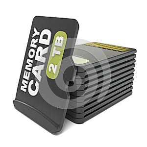 Memory micro sd card stack. 3D