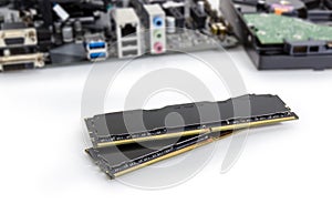 Memory modules of a desktop computers against of other component