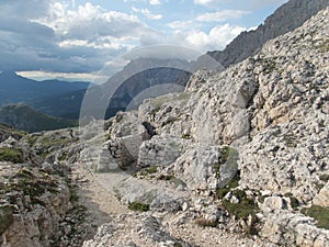 Memory od world war 1 in dolomites at sass de stria photo