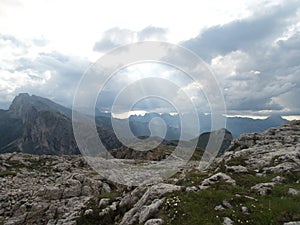 Memory od world war 1 in dolomites at sass de stria photo