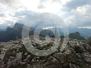 Memory od world war 1 in dolomites at sass de stria photo